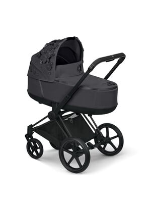 Cybex PRIAM Simply Flowers Grey Lux Carry Cot with Matt Black Frame